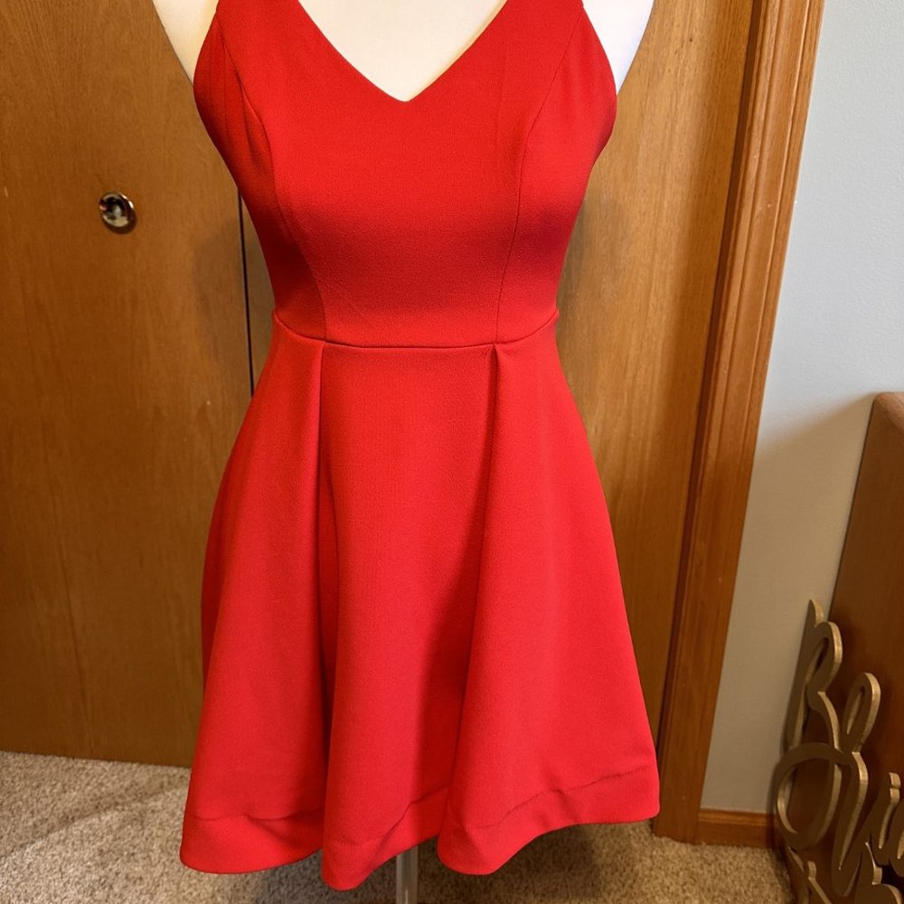 Homecoming Spring Formal Red Dress High Low Hem Size 1/2 Strappy adjustable